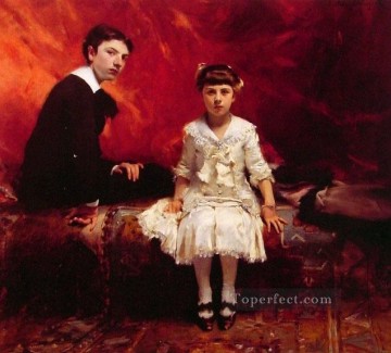  Marie Lienzo - Retrato de Edouard y MarieLoise Pailleron John Singer Sargent